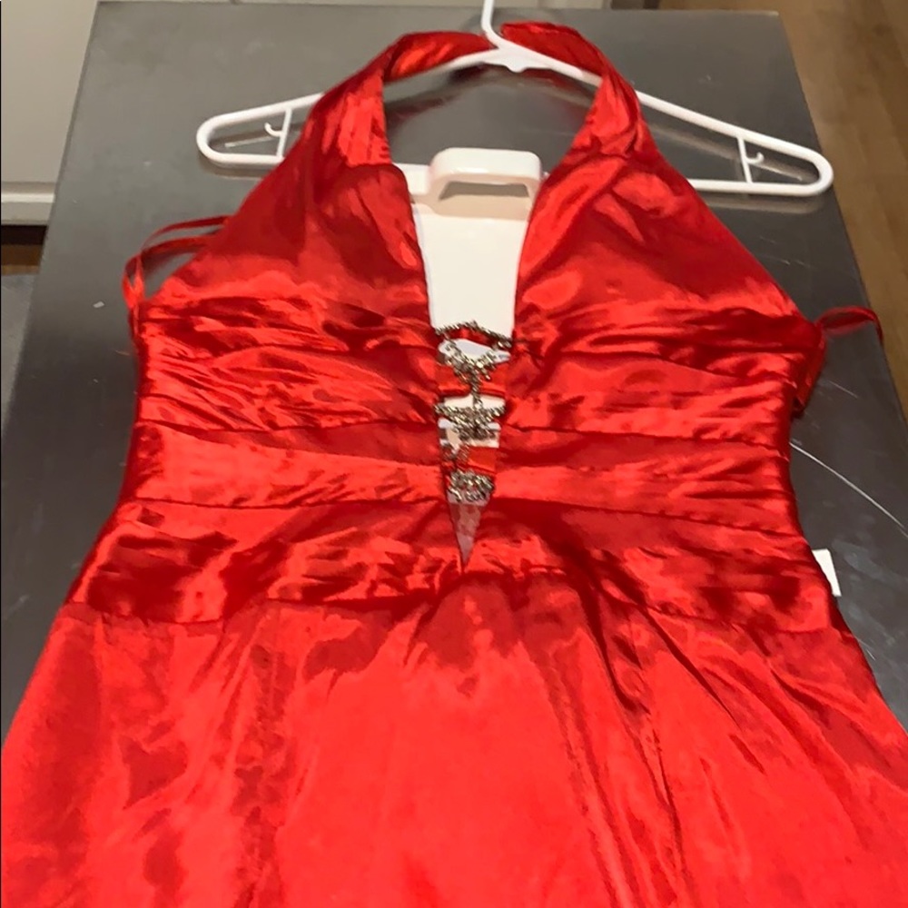 Cache red silk formal/prom dress
